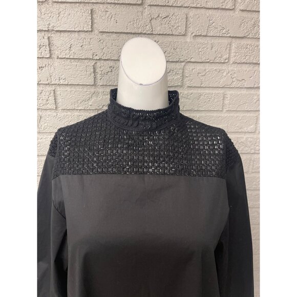 Daya By Zendaya Women Black Crochet Mock Neck A-Line Dress With Pockets Size S - Picture 6 of 12